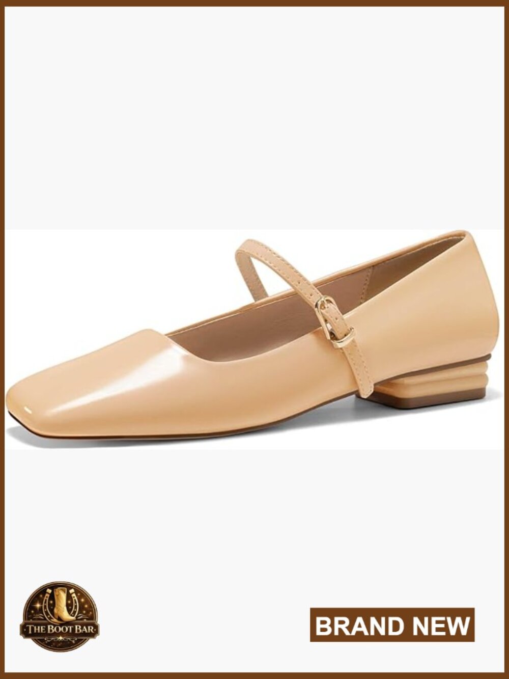 Mary Jane Ballet Flats Square Toe Dressy Comfortable Slip on Shoes